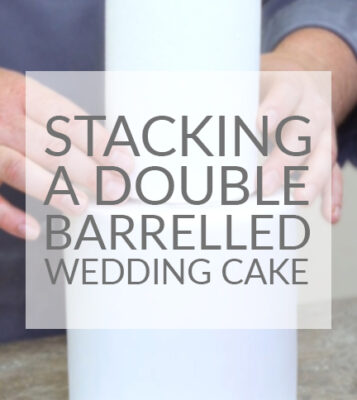 Stacking a Double Barrelled Wedding cake