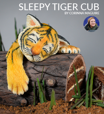 Sleepy Tiger cake tutorial