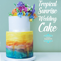 Tropical sunrise cake tutorial
