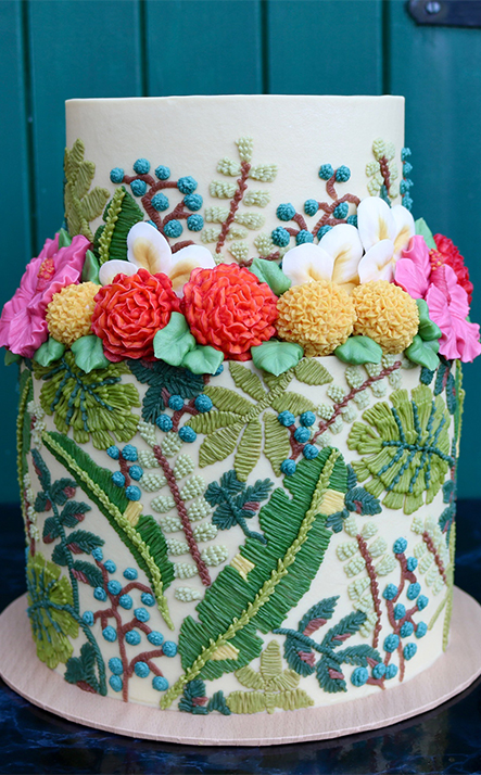 Truly Tropical buttercream wedding cake tutorial