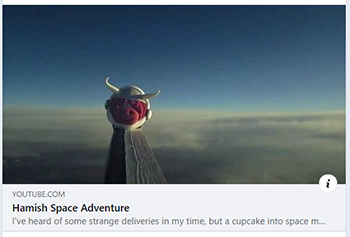 Hamish the Coo cupcake headed to space