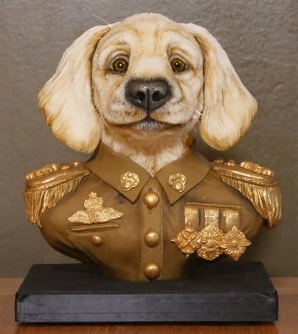 Military Dog Bust Cake