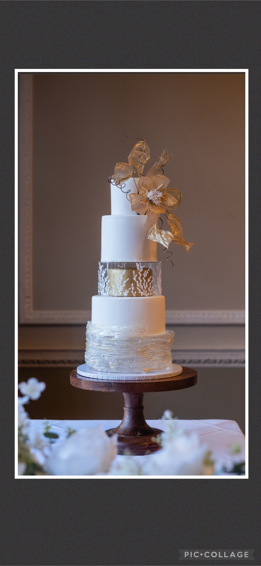Mandy Black - Golden Beach Wedding Cake - January 2024