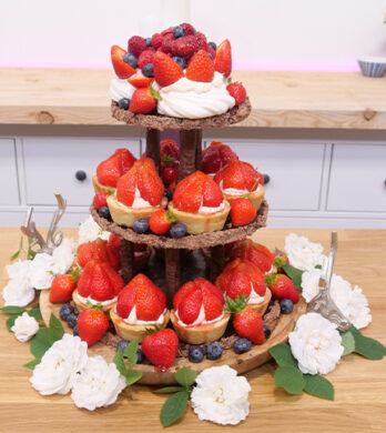 Strawberry Meringue Chocolate Tower