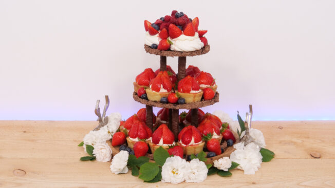 Strawberry Meringue Chocolate Tower