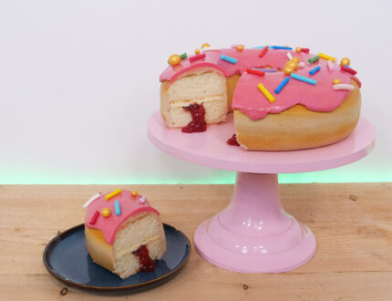 Giant donut cake tutorial cut view