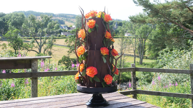 Cocoa Flaming Beauty Wedding Cake Gallery 1