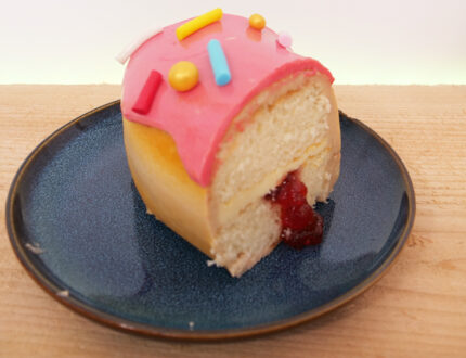 Giant donut cake tutorial slice view