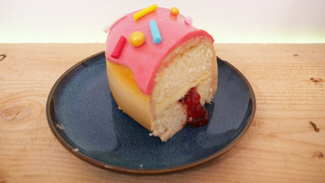 Giant donut cake tutorial slice view