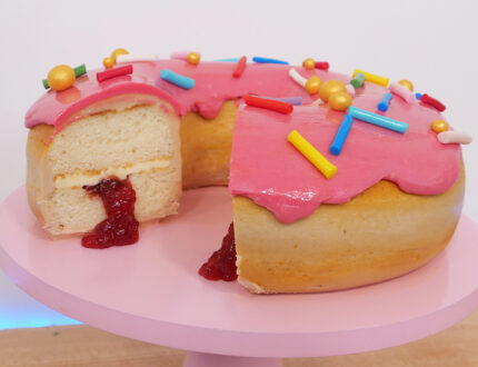 Giant donut cake tutorial slice missing