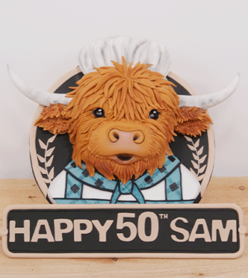 The Kilted Baker Highland Cow cake