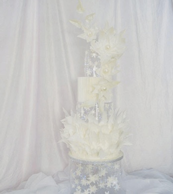 Snow White Snowflake Wedding Cake