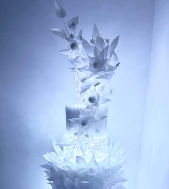 Snowflake wedding cake