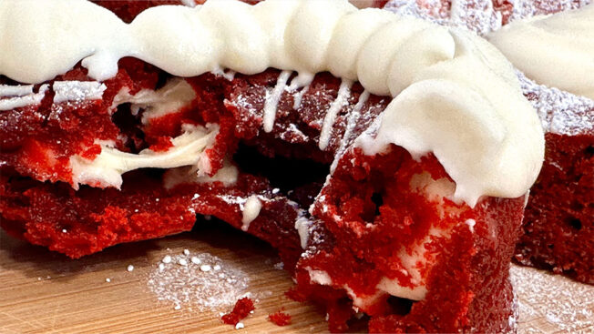 Red Velvet Cookies cut