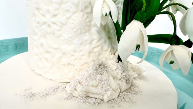 Sugar Snowdrops wedding cake