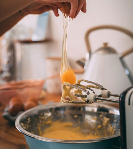 Baking with egg