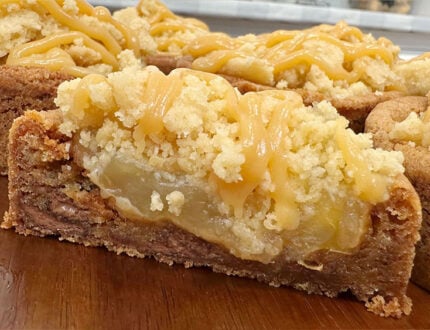 Deep Filled Caramel Apple Crumble Cookies