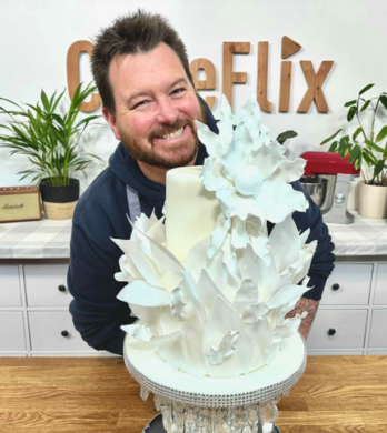 White Sparkling Wedding Cake