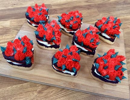 Shortbread and Chocolate Cake Love Hearts