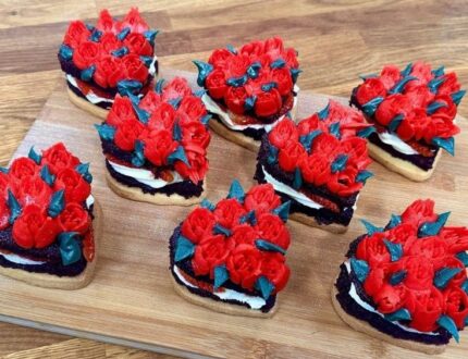 Shortbread and Chocolate Cake Love Hearts