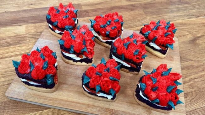 Shortbread and Chocolate Cake Love Hearts