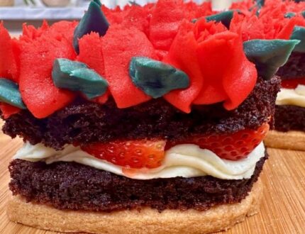 Shortbread and Chocolate Cake Love Hearts