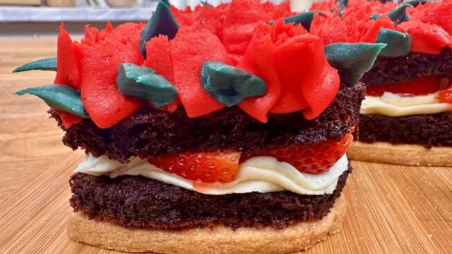 Shortbread and Chocolate Cake Love Hearts