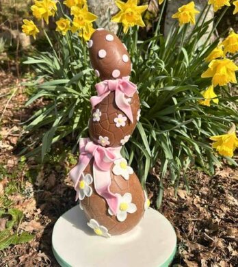 Step by step how to make a Chocolate Easter Egg Stack