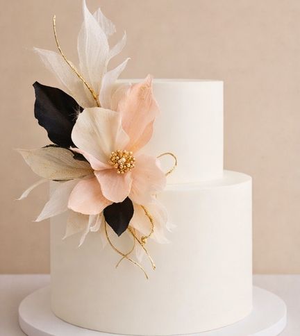 Abstract sugar flowers top cake trends