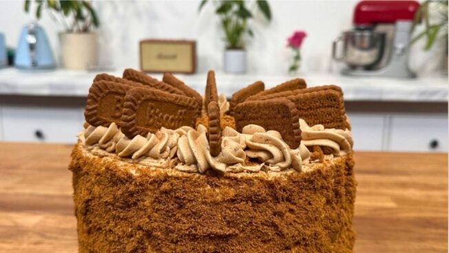 Delicious Biscoff Buttercream Drizzle Cake