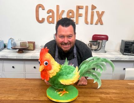 3D rooster cake tutorial