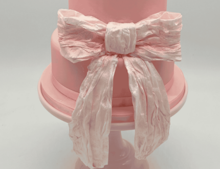 How to Make an Edible Fabric Bow Wedding Cake