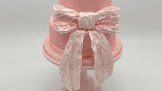 How to Make an Edible Fabric Bow Wedding Cake