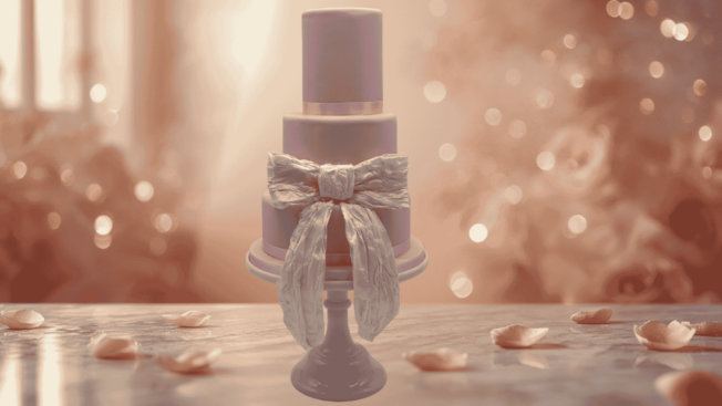 How to Make an Edible Fabric Bow Wedding Cake
