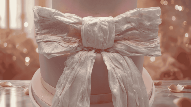 How to Make an Edible Fabric Bow Wedding Cake