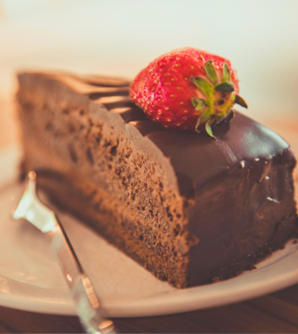 slice of chocolate cake