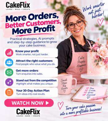 CakeFlix More Orders, Better Customers, More Profit cake business training with practical marketing strategies and AI prompts