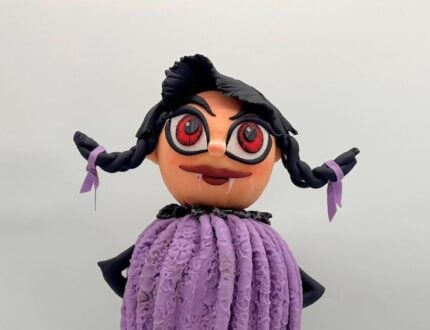 Two-faced vampire Halloween cake Scary Face